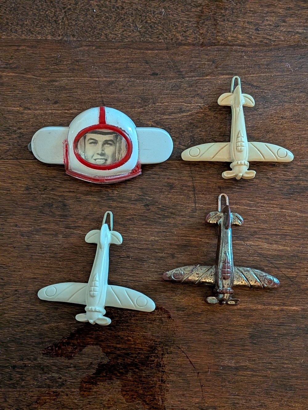 Vintage Astronaut And Airplane Barrettes